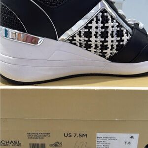 Michael Kors Black and Silver Woven Sneakers